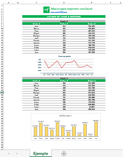 informe en Excel