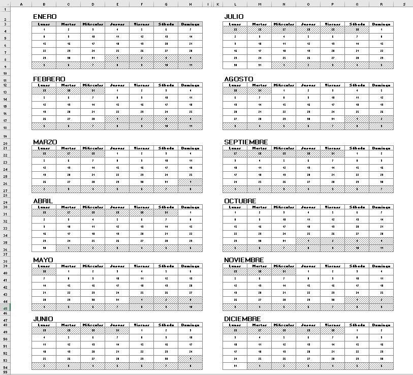 Calendario Excel 2018 Excel Y Vba