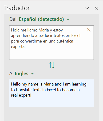 Traductor de Excel